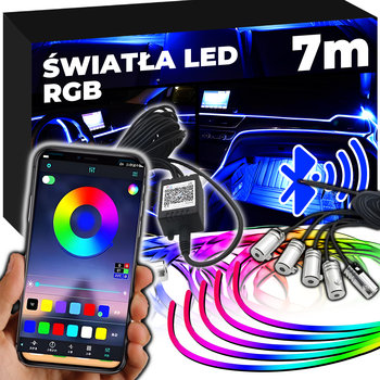 ŚWIATŁOWÓD do samochodu auta oświetlenie kabiny LISTWA 7m RGB + APLIKACJA CLL-8 - LOGIT