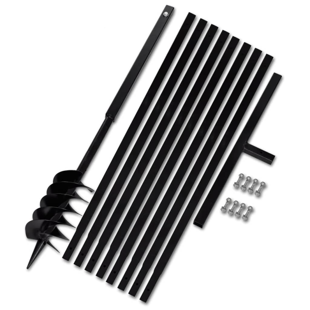 Świder do gleby vidaXL, 120 mm, przedłużany 9 m