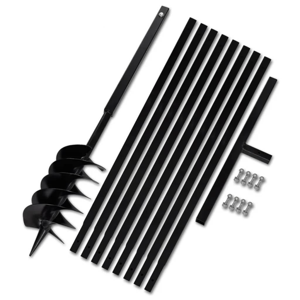 Świder do gleby vidaXL, 150 mm, przedłużany 9 m