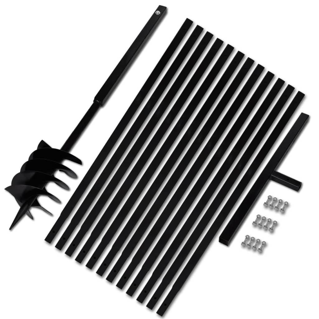 Świder do gleby vidaXL, 180 mm, przełużany 13 m