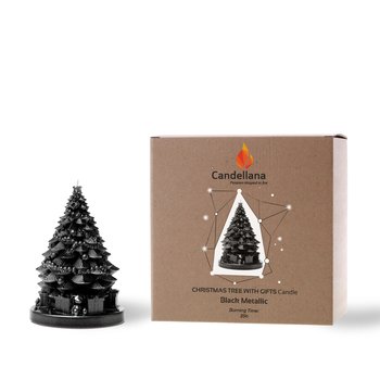 Świeca Candellana Christmas Tree with Gifts Black Metallic - YouArtMe sp. z o.o.