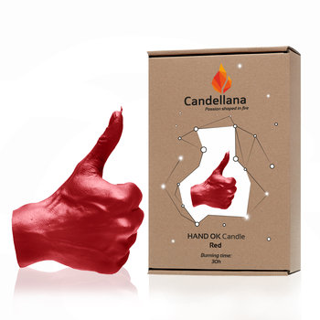 Świeca Candellana Hand OK Universal, Red - YouArtMe sp. z o.o.