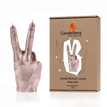 Świeca Candellana Hand PEACE Universal, Rose Gold - YouArtMe sp. z o.o.