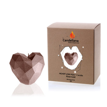 Świeca Candellana Heart Low Poly Rose Gold - YouArtMe sp. z o.o.