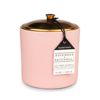 Świeca Ceramiczna 3-Knotowa 'Hygge' Różowa - Palisander + Paczula 425G | Paddywax - Inna marka