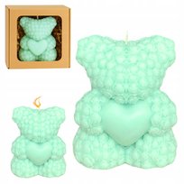 Świeca dekoracyjna sojowa ekologiczna na PREZENT duży Miś 10cm miętowy