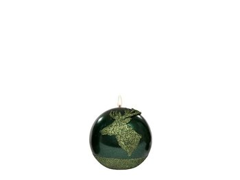Świeca kula świąteczna metaliczna zielona 10cm - Adpal
