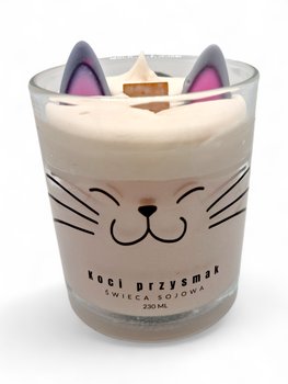 Świeca naturalna sojowa ozdobna prezent ręcznie wykonana Kot Koci Przysmak - Knot i Wosk