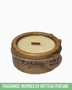 Świeca Perfumowana w dębowym pojemniku - Mała Elegancja Dębu -  100 ml - Zapach inspirowany perfumami Bottega - KATOM.PL SPÓŁKA Z OGRANICZONĄ ODPOWIEDZIALNOŚCIĄ