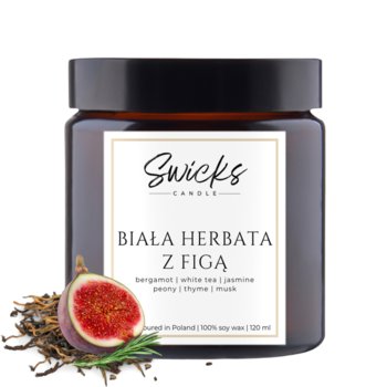 Świeca sojowa Biała Herbata z Figą 120 ml zapachowa świeczka - Swicks