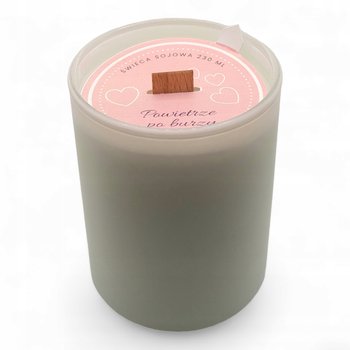 Świeca Sojowa biały mat ręcznie robiona Hand Made 230 ml Powietrze po burzy - Knot i Wosk