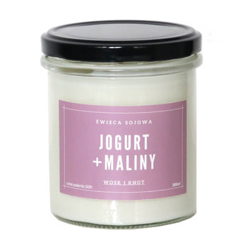 Świeca sojowa JOGURT + MALINA - aromatyczna ręcznie robiona naturalna świeca zapachowa w słoiczku 300ml - Cup&You