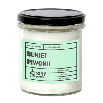 Świeca sojowa naturalna zapachowa BUKIET PIWONII - najlepsza aromatyczna bezpieczna ręcznie robiona w szklanym słoiczku 300ml 50h palenia na prezent upominek - Cup&You