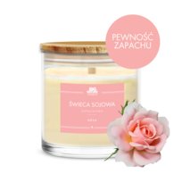 Świeca sojowa o zapachu RÓŻA 215g - BIG NATURE CANDLE