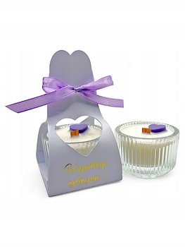 Świeca sojowa podziękowanie dla gości w kartoniku komunia ślub chrzest - Knot i Wosk