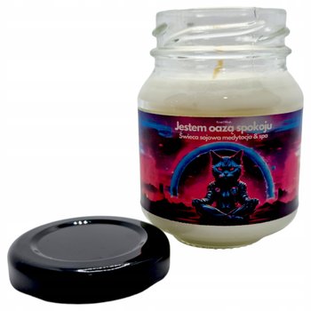 Świeca Sojowa ręcznie wykonana 80 ml Jestem Oazą Spokoju - Medytacja i Spa - Knot i Wosk