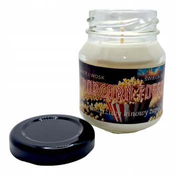 Świeca Sojowa ręcznie wykonana Handmade 80 ml kinowy zapach Popcorn z toffi - Knot i Wosk