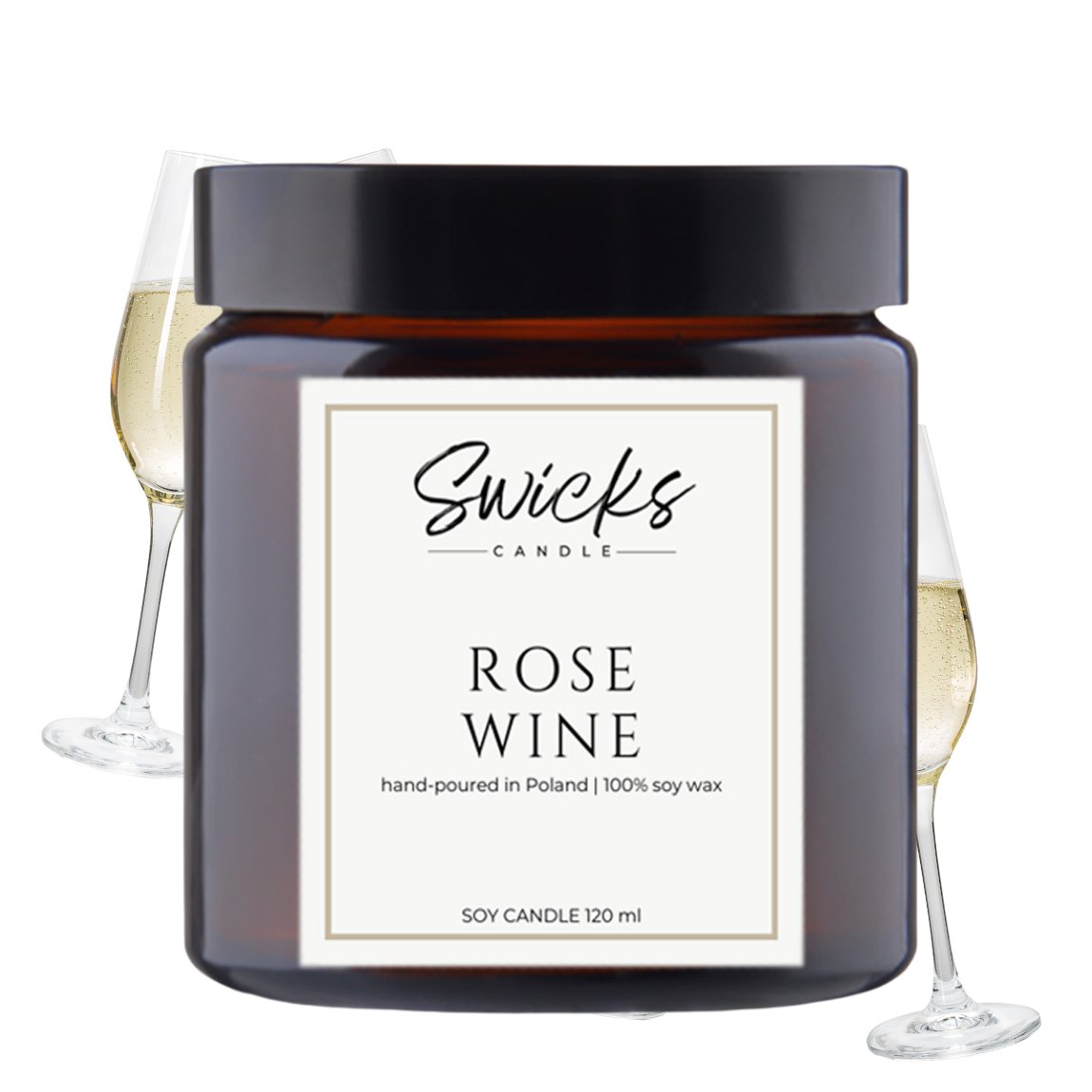 Swicks Świeca Sojowa Rose Wine 120 Ml