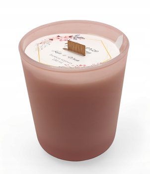 Świeca Sojowa różowy mat ręcznie robiona 230 ml zapach - Powietrze po burzy - Knot i Wosk