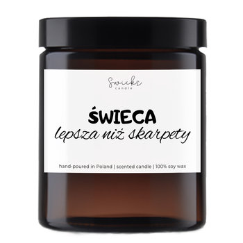 Świeca sojowa z napisem- lepsza niż skarpety 180 ml prezent na święta -świeczka zapachowa - Swicks