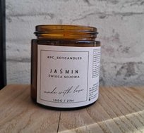 Świeca Sojowa Zapachowa Jaśmin 120ml 27h Drewniany knot