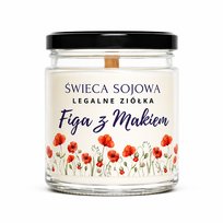 ŚWIECA SOJOWA ZAPACHOWA NA PREZENT FIGA Z MAKIEM LEGALNE ZIÓŁKA DO 35 H