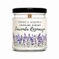ŚWIECA SOJOWA ZAPACHOWA NA PREZENT LAWENDA Z ROZMARYNEM LEGALNE ZIÓŁKA 35 H