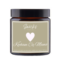 Świeca sojowa zapachowa z napisem Kocham Cię Mamo 120 ml