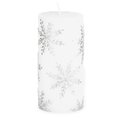 Świeca ŚWIĄTECZNA FROSTED ze śnieżynkami HOMLA - Homla