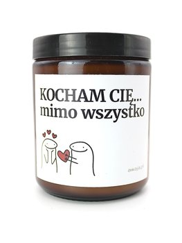 Świeca z napisem – Kocham Cię, prezent walentynkowy z humorem, zapachowa - Awaja