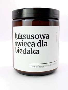 Świeca z napisem – luksusowa dla biedaka, prezent z ironią, zapachowa, eko - Awaja