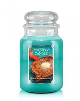 Świeca zapachowa COUNTRY CANDLE Blueberry French Toast, duży słoik, 680 g, 2 knoty