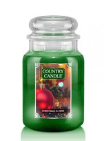 Świeca zapachowa COUNTRY CANDLE Christmas is here, duży słoik, 680 g, 2 knoty