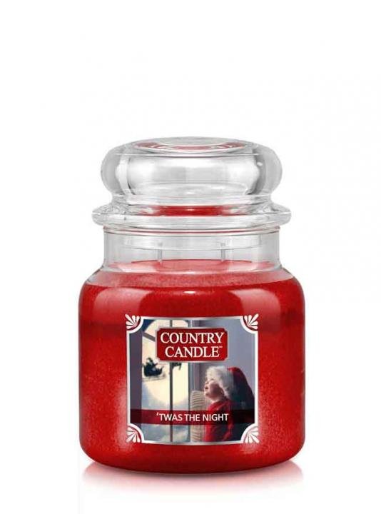 Świeca zapachowa COUNTRY CANDLE, 'Twas the Night, średni słoik, 2 knoty
