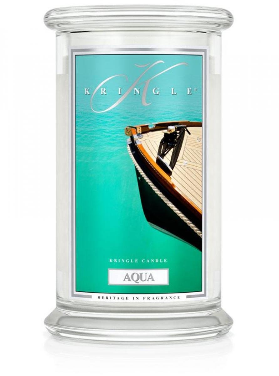 Świeca zapachowa KRINGLE CANDLE, Aqua, duży, klasyczny słoik, 2 knoty