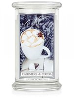 Świeca zapachowa KRINGLE CANDLE, Cashmere & Cocoa, duży, klasyczny słoik, 2 knoty