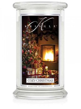 Świeca zapachowa KRINGLE CANDLE, Cozy Christmas, duży, klasyczny słoik, 2 knoty - Kringle Candle