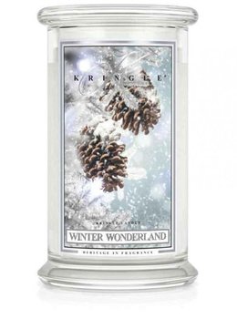 Świeca zapachowa KRINGLE CANDLE, Winter Wonderland, duży, klasyczny słoik, 2 knoty - Kringle Candle