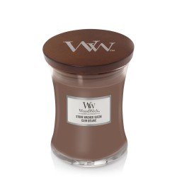 Świeca zapachowa WOODWICK Stone Washed Suede - średnia, 275 g - Woodwick