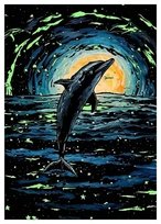 Świecąca w Ciemności Zdrapka Skaczący Delfin 40x28 cm