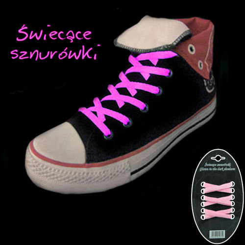 Świecące sznurówki - różowe