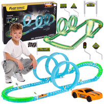 Świecący Tor Samochodowy Szybki Wyścigowy + Auto U826
