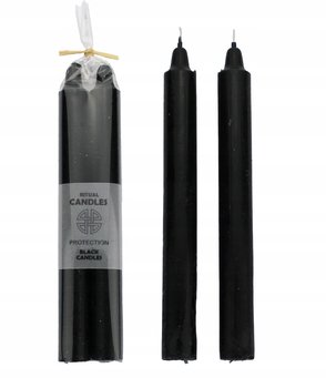 Świece intencyjne świece rytualne OCHRONA zestaw czarnych świec 2 sztuki - DROBO