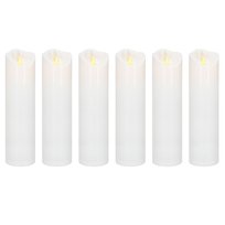 Świece LED elektryczne 6 szt. 18,5 cm świeczki na baterie, wkłady do znicza ruchomy płomień