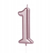 ŚWIECZKA 1 URODZINY ROCZEK JEDYNKA rosegold 10 cm PartyPal