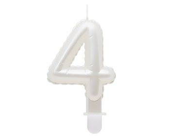 Świeczka B&C Cyferka 4, Perłowa Biała, 7 Cm - GoDan