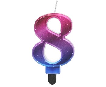 Świeczka B&C Cyferka 8, Night Sky, Metaliczna, 8 Cm - GoDan