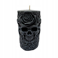 Świeczka Halloween CZASZKA Czarna Zapachowa Sojowa DUŻA 9 cm Dekoracja