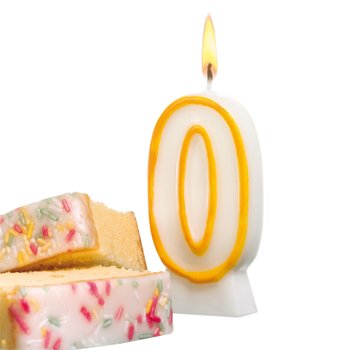 Świeczka na tort, cyfra 0, 7,7 cm - Pelikan