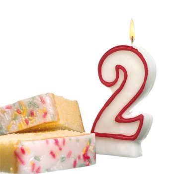 Świeczka na tort, cyfra 2, 7,7 cm - Pelikan